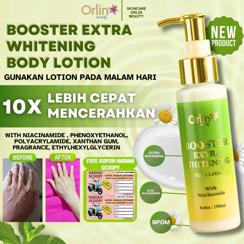 ORLIN BEAUTY - BOOSTER EXTRA WHITENING | HB PEMUTIH BADAN BPOM
