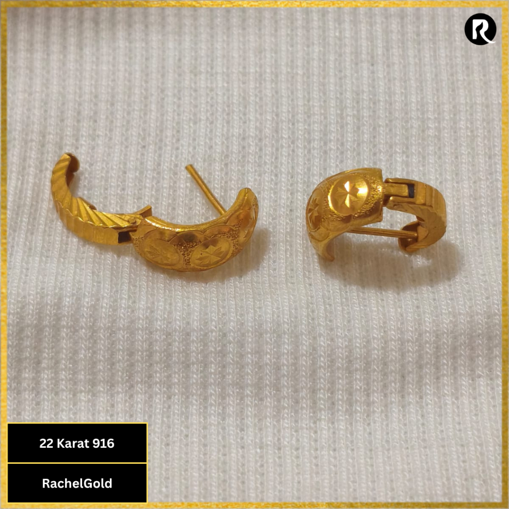 Anting Ring Jepit Emas 22 karat asli 916 [Limited Stock]