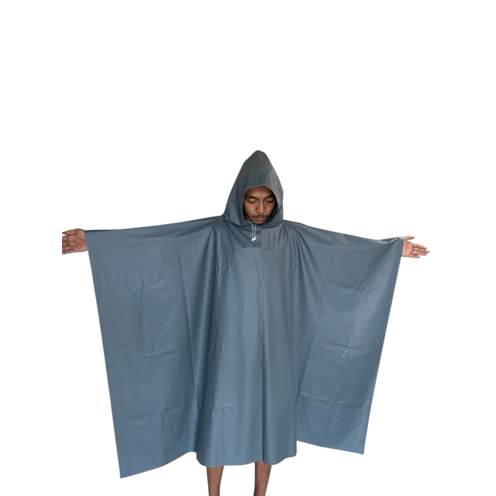 Jas Hujan Model Ponco Kelelawar bahan PVC sheet Karet Tebal dan Kuat