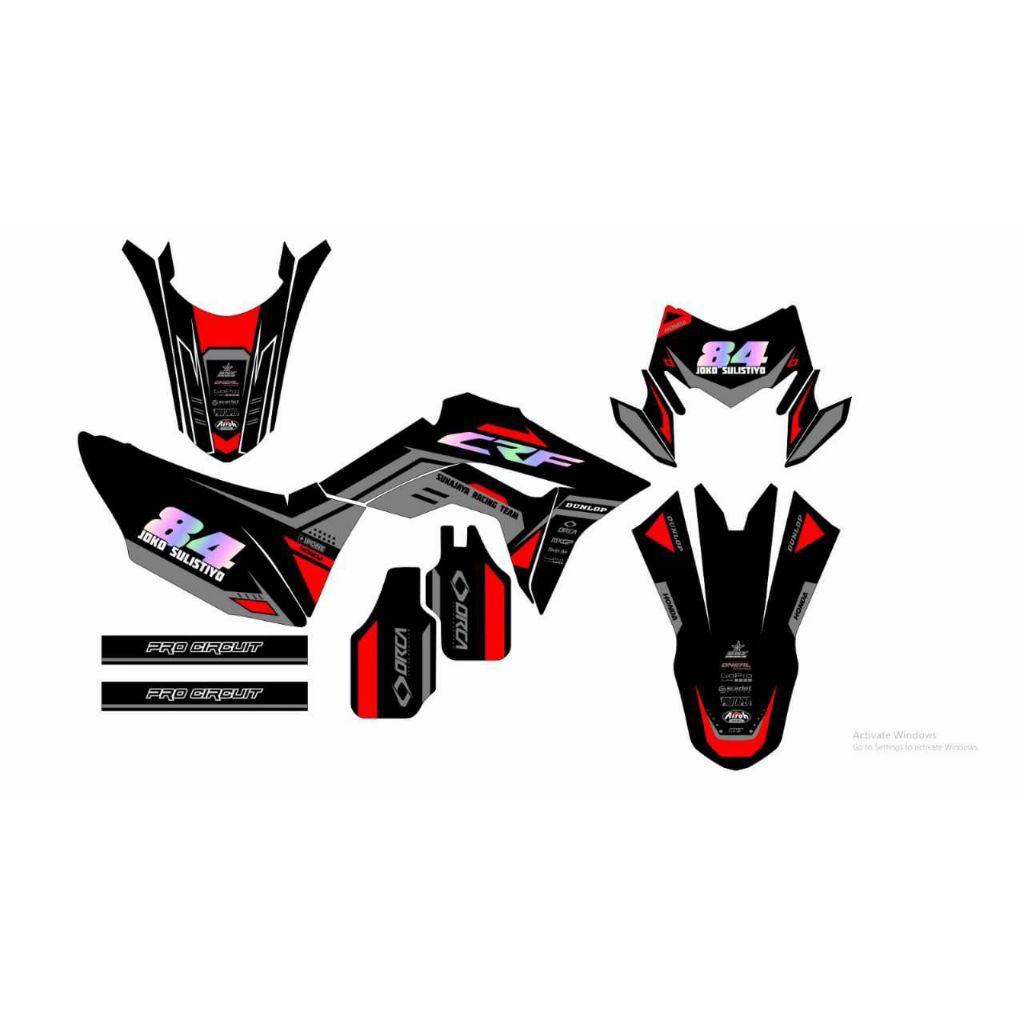 Decal crf full body bebas request warna/nomor