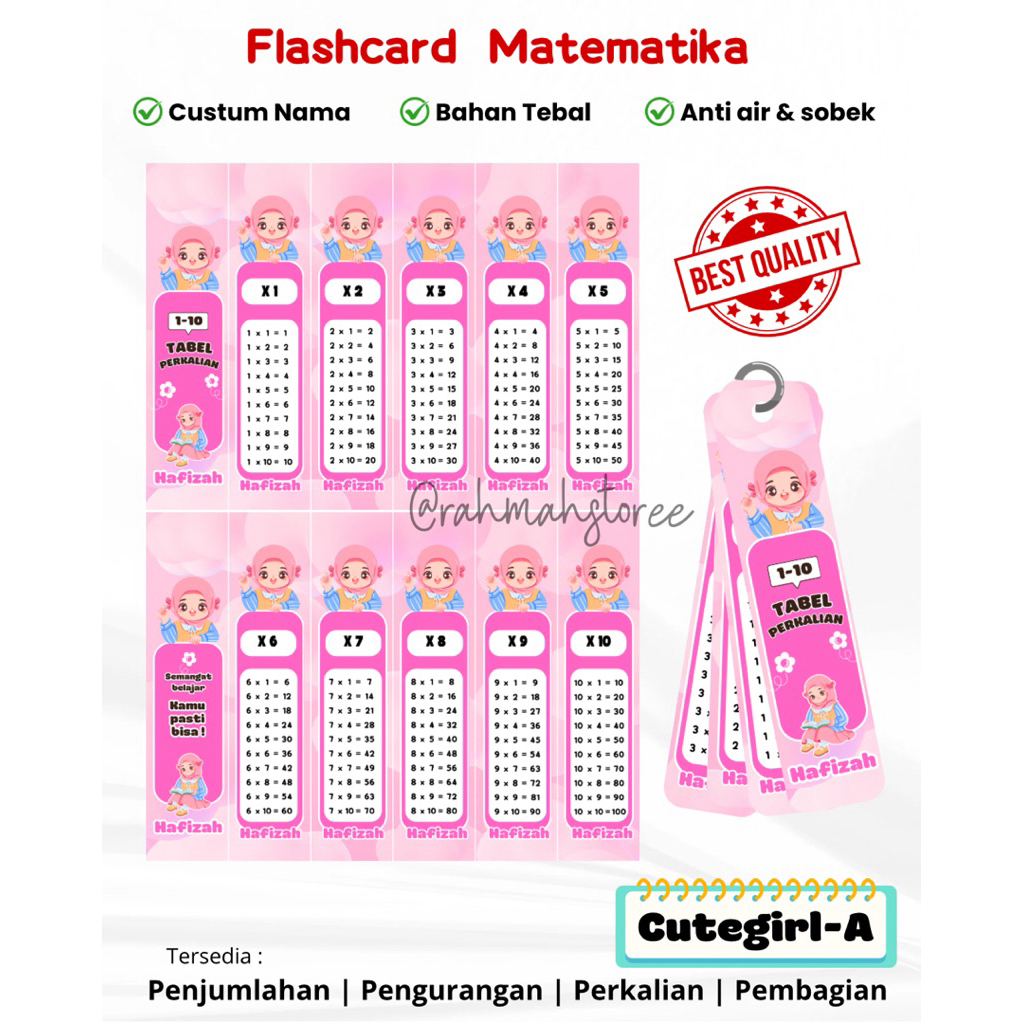 Flashcard berhitung anak | Flashcard matematika