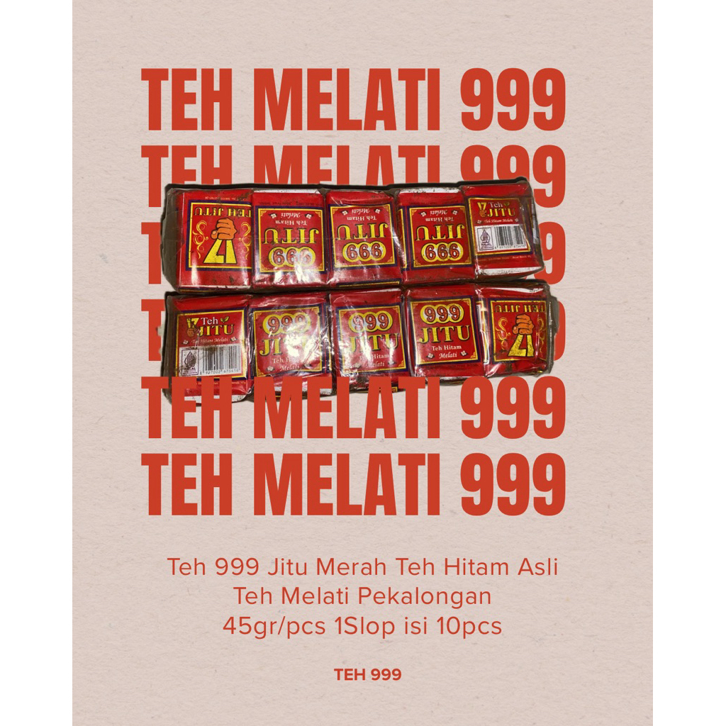 Teh 999 Teh Jitu Merah Teh Hitam Teh Melati 45gr/pcs 1slop isi 10pcs