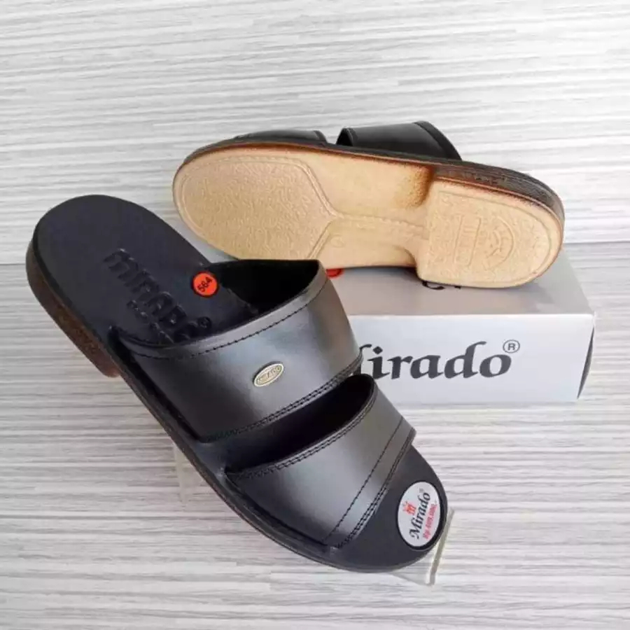 Sandal Termurah Sandal Pria Mirado Hitam Kulit Asli Original / Sandal Mirado Pria Original