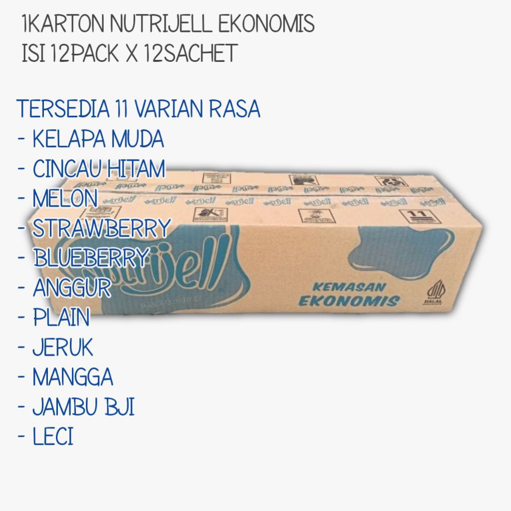 ( HARGA GROSIRAN ) NUTRIJELL 1KARTON/12BOX RASA BUAH/PLAIN/CINCAU/KELAPA MUDA