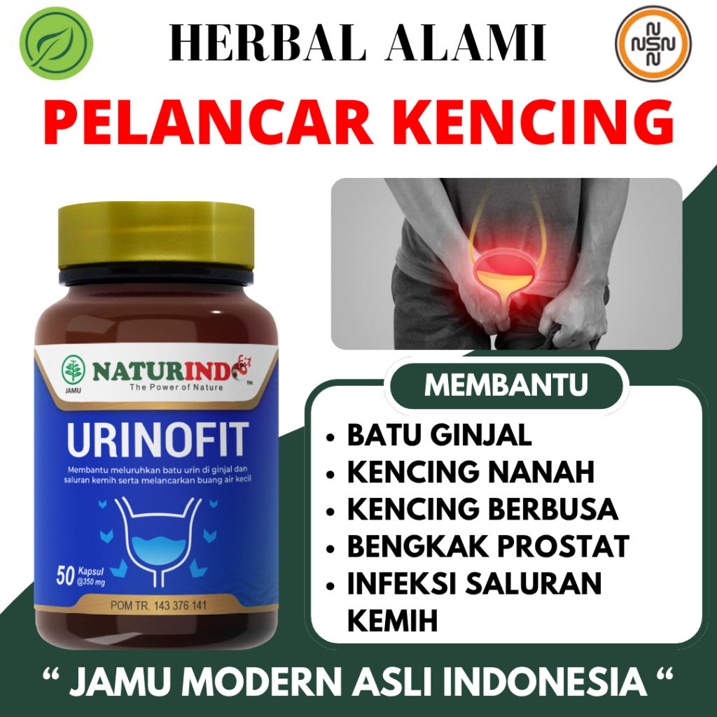 URINOFIT Obat Herbal Pelancar Kencing Batu Ginjal Infeksi Saluran Kemih Kencing Berbusa NATURINDO