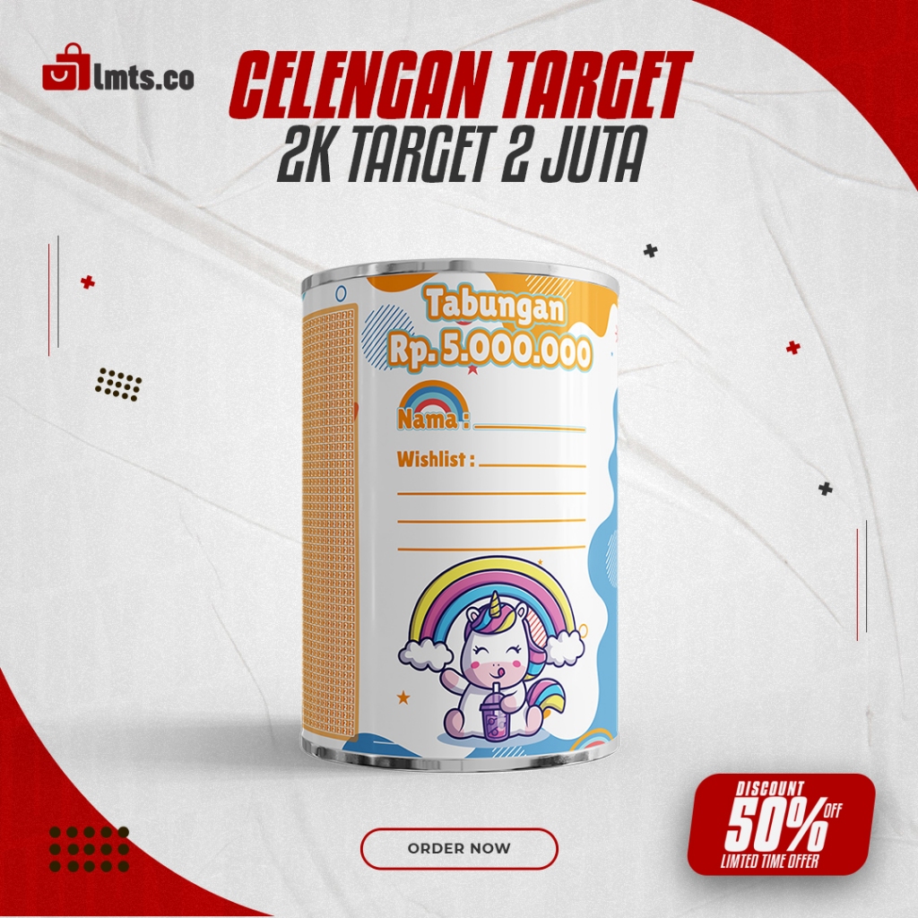 [UKURAN JUMBO] Celengan Target 2k Target 2 Juta