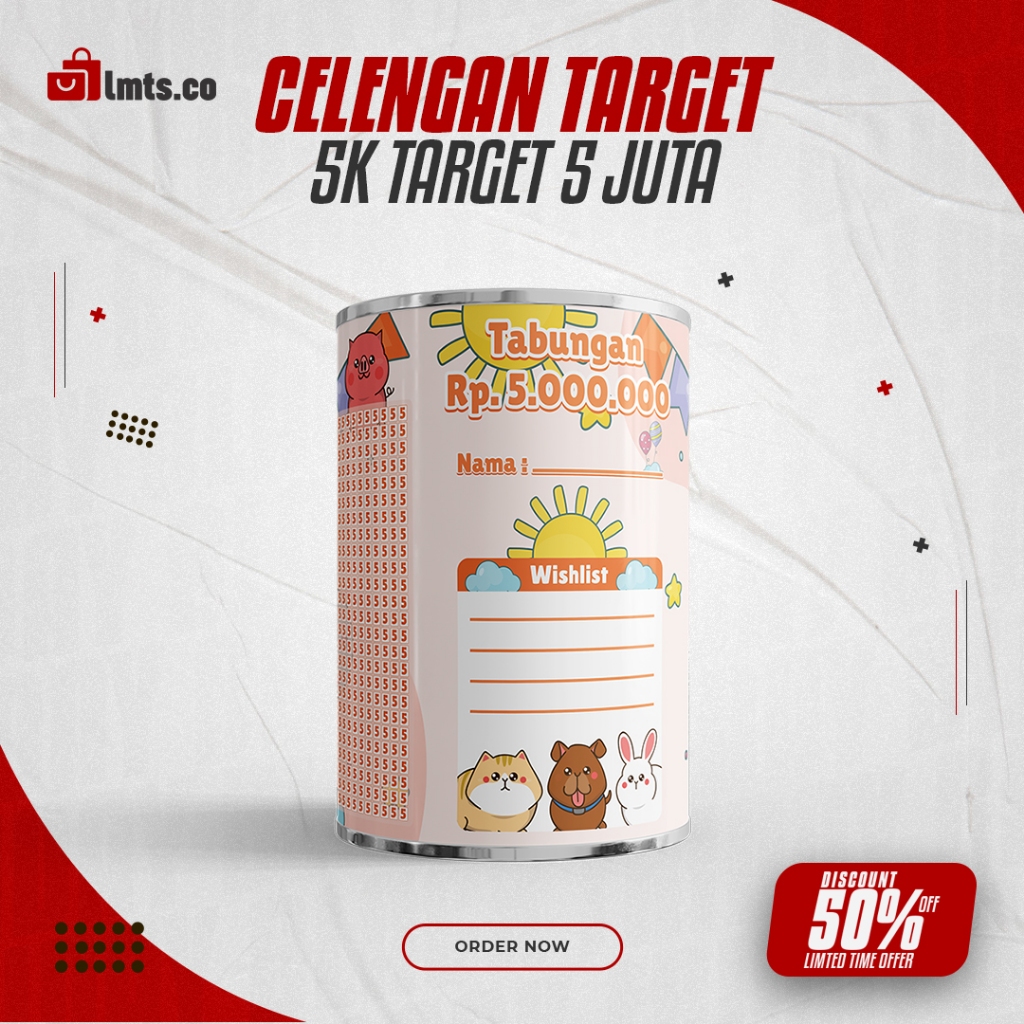 [UKURAN JUMBO] Celengan Target 5k Target 5 Juta