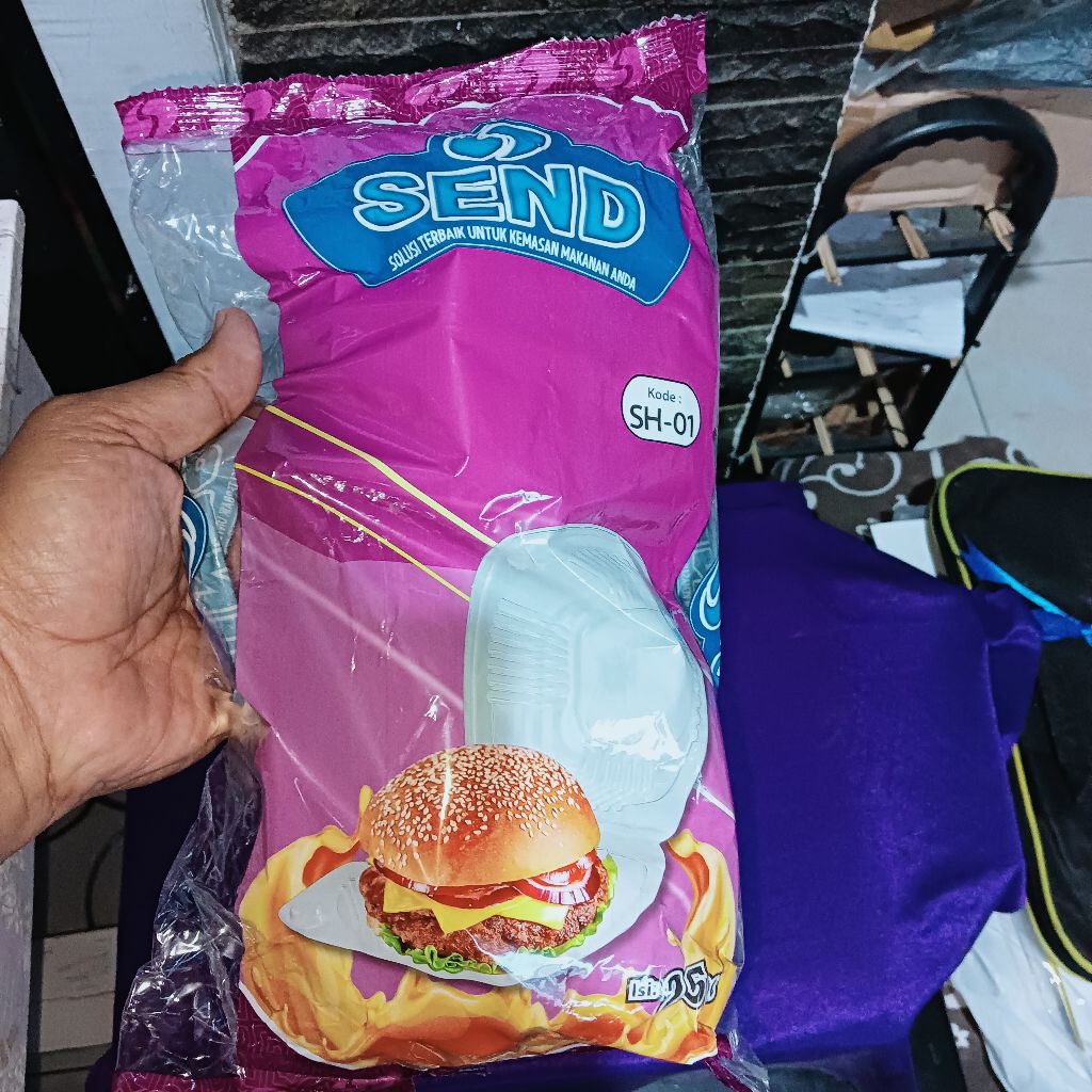 Send Mika SH-01 Burger Donat isi 25 pcs/packMika Hamburger / Box Plastik Mika Burger / Box Bento Mik