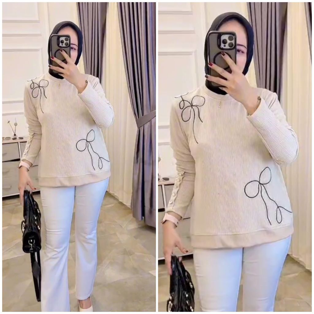 arshila atasan blus wanita kaos knit rajut import mute cantik terbaru