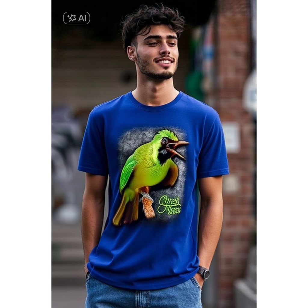 Kaos burung cucak hijau keren hitam kaos keren cowok kekinian