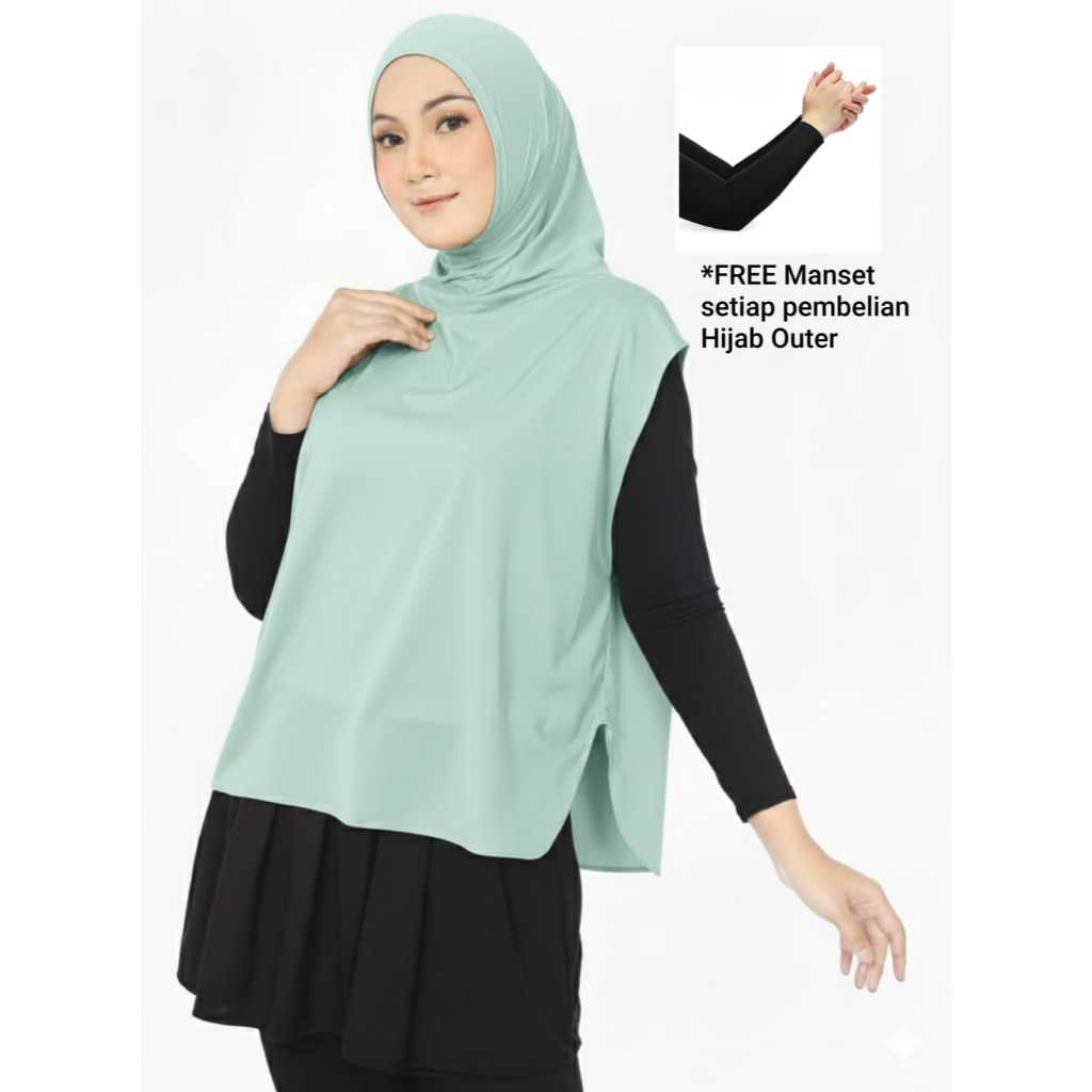 3SALA - Hijab Rompi Outer Sport Hijab Panjang Kerudung Olahraga