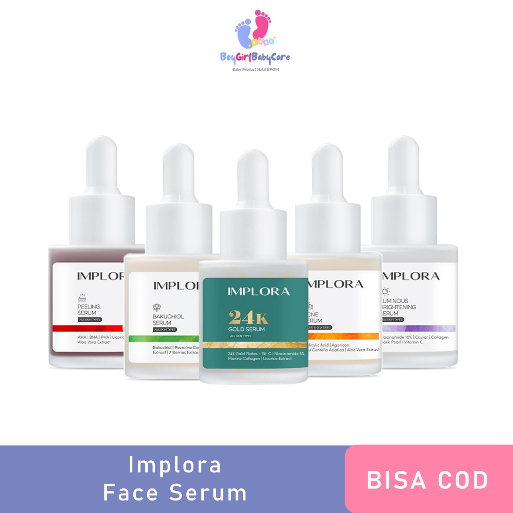 Implora Face Serum 20ml Memudarkan Flek Hitam, Bekas Jerawat, dan Membuat Wajah Cerah Merata Berseri