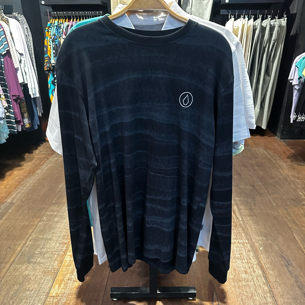 VOLCOM baju kaos lengan panjang hitam regular fit NEW ORIGINAL 100%