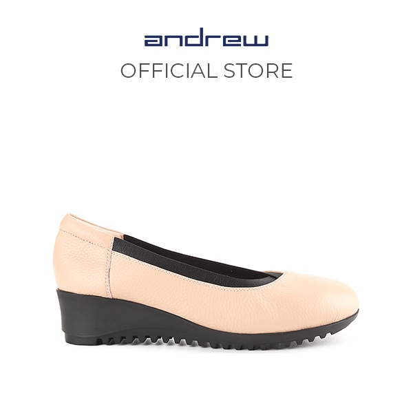 Sepatu Wedges Wanita Andrew Shoes Ivanka Nude