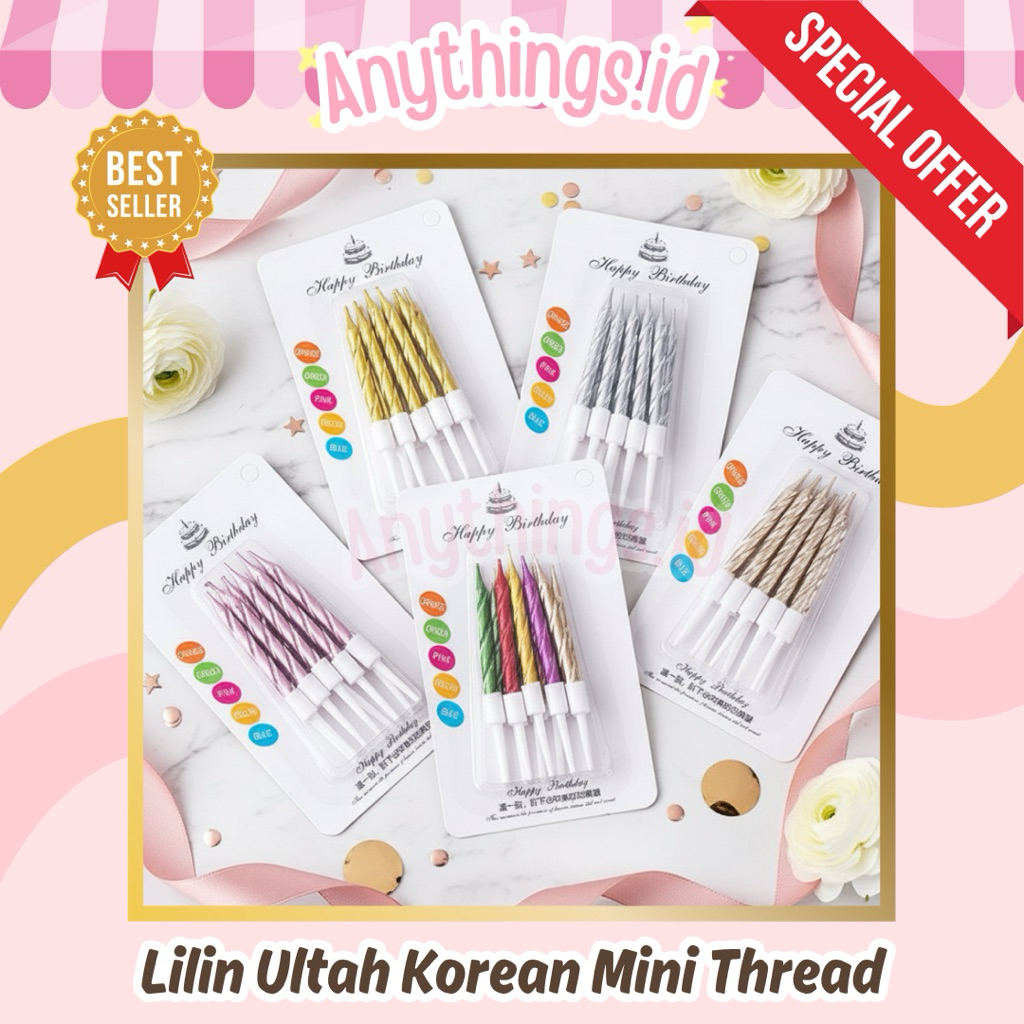 Lilin Thread Mini Korean Lilin Ulang Tahun Lilin Ultah Aesthetic