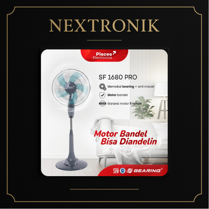 Pisces 16" Kipas Angin Berdiri Bearing Awet || Pisces 1680PRO Kipas Angin Super Kencang