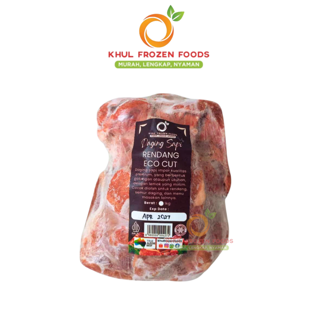 Daging Sapi impor Rendang Eco Cut 1kg/ Aussie Beef / Daging Rendang / Daging sapi beku / Daging Impo