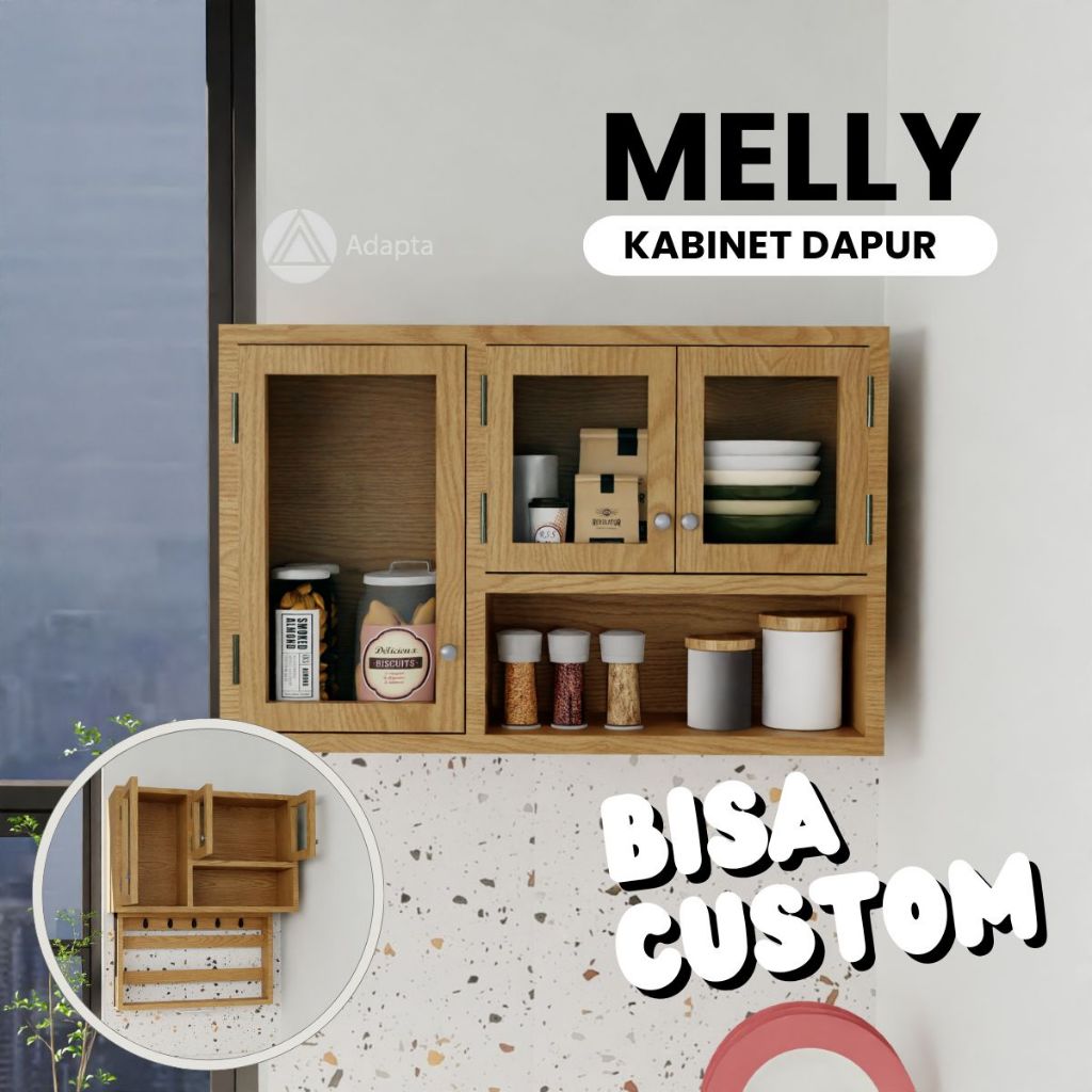 Adapta - Kabinet Dapur Atas - Lemari Dapur Serbaguna Multifungsi - Lemari Dapur Minimalis - AL-MELLY