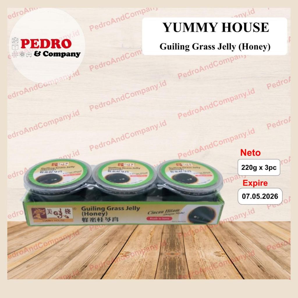Yummy house Cincau Hitam MADU HONEY 220 gram x 3pc guiling grass jelly