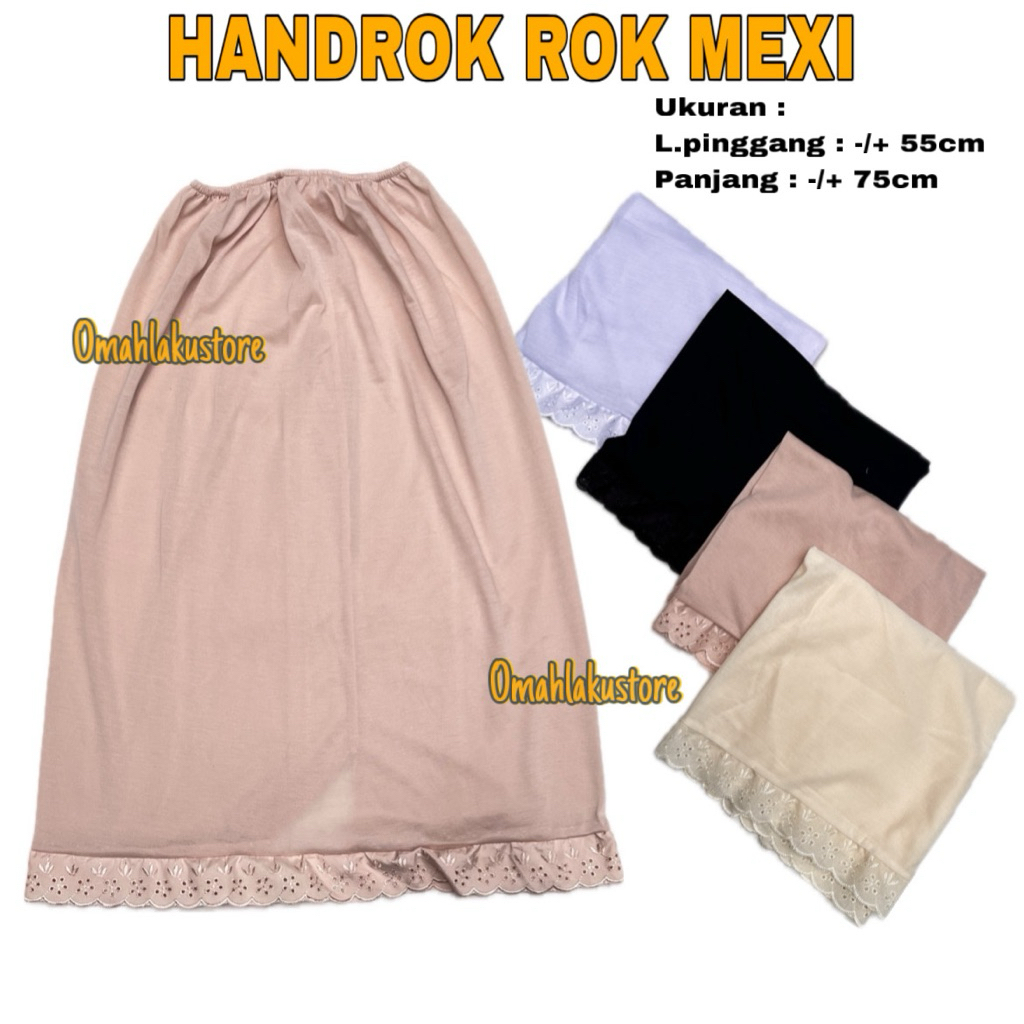 Handrok Rok Dalaman Panjang Karet Melar / Androk Daleman Wanita muslim