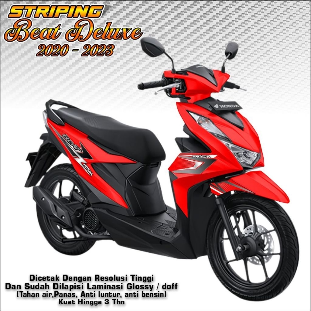 Striping Honda Beat Deluxe & Beat Deluxe street Tahun 2020 Sampai 2023 / Sticker Motor Beat New Delu