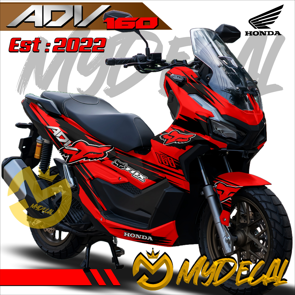 (COD) Decal Sticker FullBody Motor Honda ADV 160 Livery Fox Racing Custom Premium Desain Dekal Laris