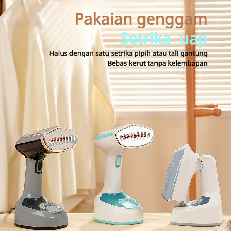 Setrika Uap Setrika Kapasitas Besar 200ml dengan Mode Uap 3 Level Setrika Portable Cepat Panas