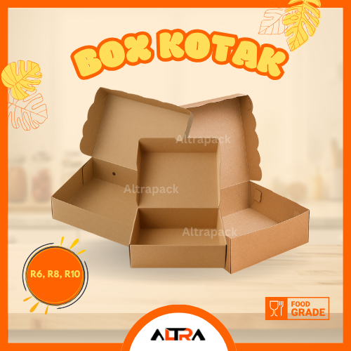 Box Kotak Nasi Paper Kraft Tanpa Laminasi