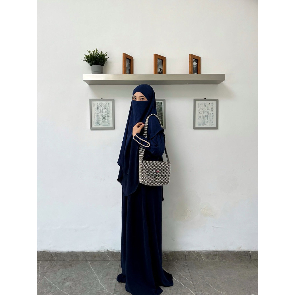 Set gamis alya (Gamis + hijab)