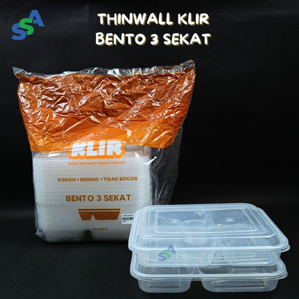 THINWALL KLIR BENTO SEKAT ISI 25 PCS / THINWALL KLIR SEKAT