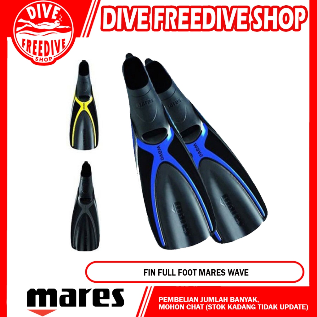 Fin Mares Wave Fins Full Foot Snorkeling Kaki Katak Scuba Diving Sepatu Bebek Bi-fins Selam Swimming