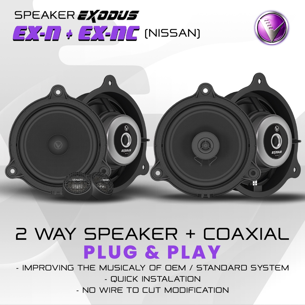 Speaker Split 2 way +Speaker Coaxial Venom Exodus|| Venom Exodus Speaker Plug N Play Nissan