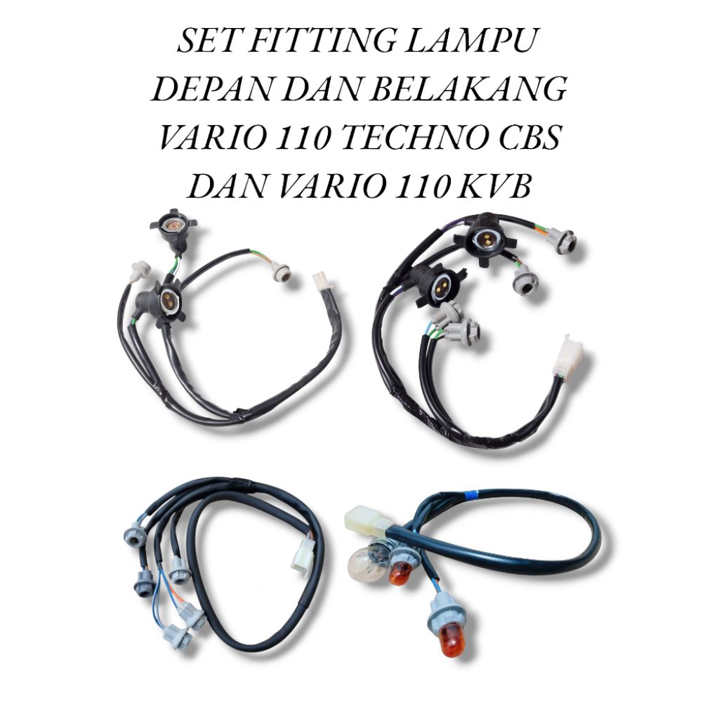 Kabel Fitting Lampu Depan Set Lampu Belakang Honda Vario 110 Techno Cbs Vario 110 Kvb Karbu Komplit 