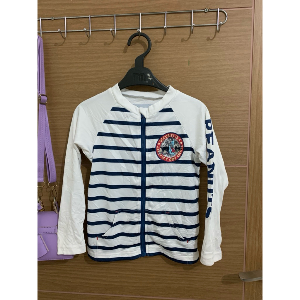 4-7 (Y) Atasan Renang Peanuts Stripe Anak Unisex