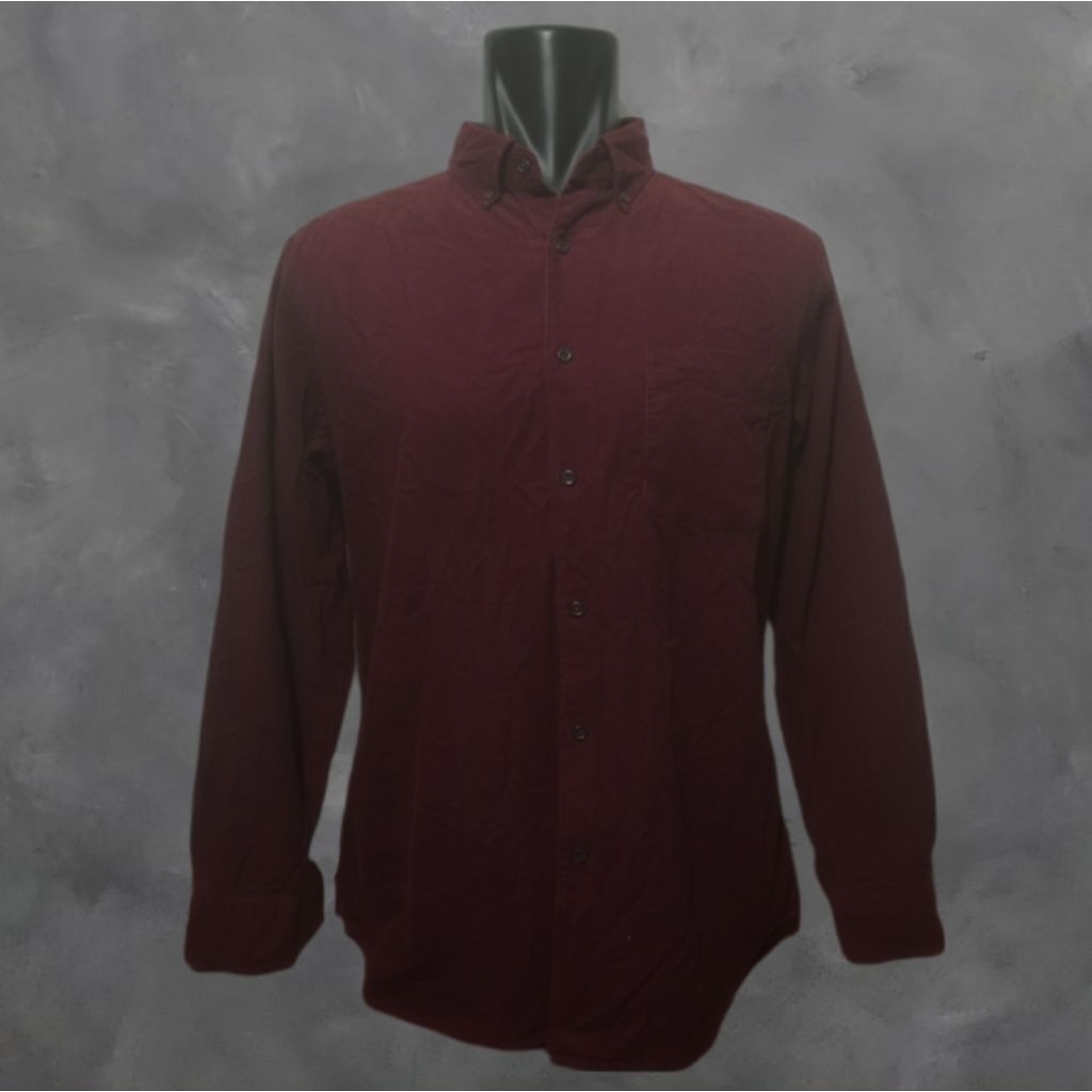 KEMEJA CORDUROY UNIQLO MAROON [XL]