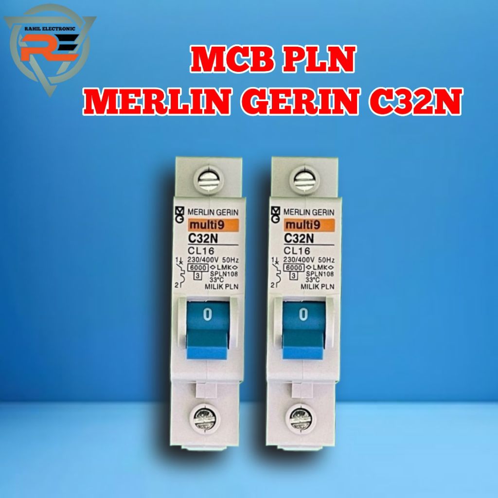 MCB PLN MERLIN GERIN C32N 1PHASE. TERSEDIA 2A. 4A. 6A.10A. 16A. 20A. KUWALITAS ORIGINAL.