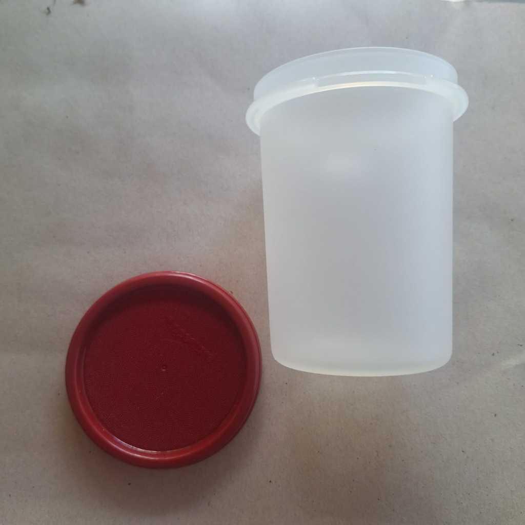 Jual Toples Tupperware Modular Mate MM Round 440ml Putih Semi Transparan Tutup Merah Original Baru N
