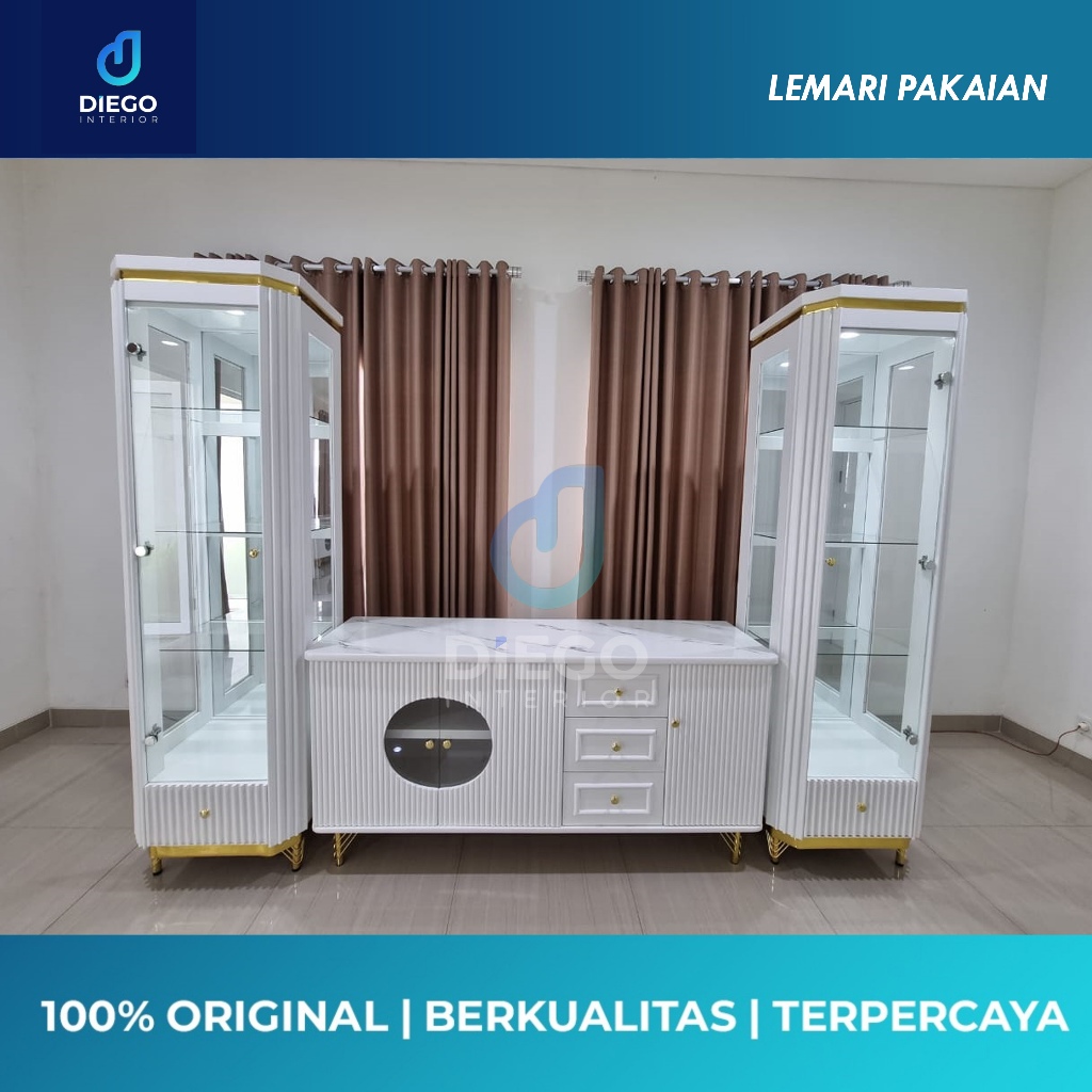 lemari Pajangan 3in1 Pajangan Kristal Lemari Pajangan Minimalis