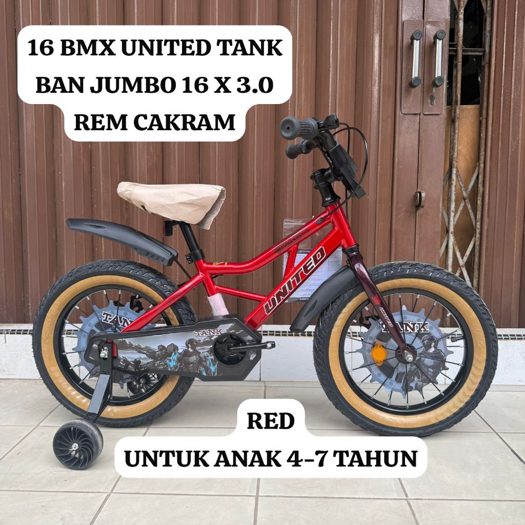 (BATAM) Sepeda Anak BMX 16 UNITED TANK REM CAKRAM