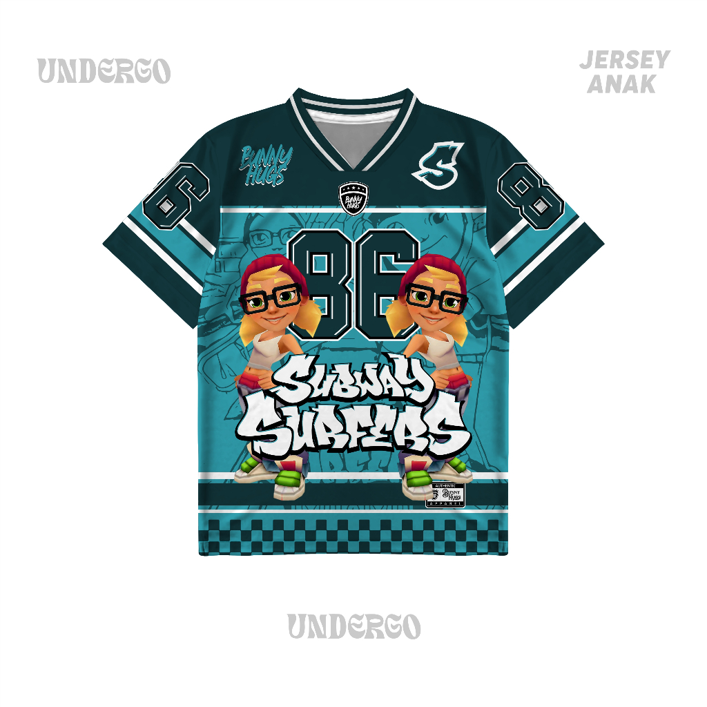 UNDERGO Jersey SubwaySurf Number 86 Jersey Vintage Anak Casual