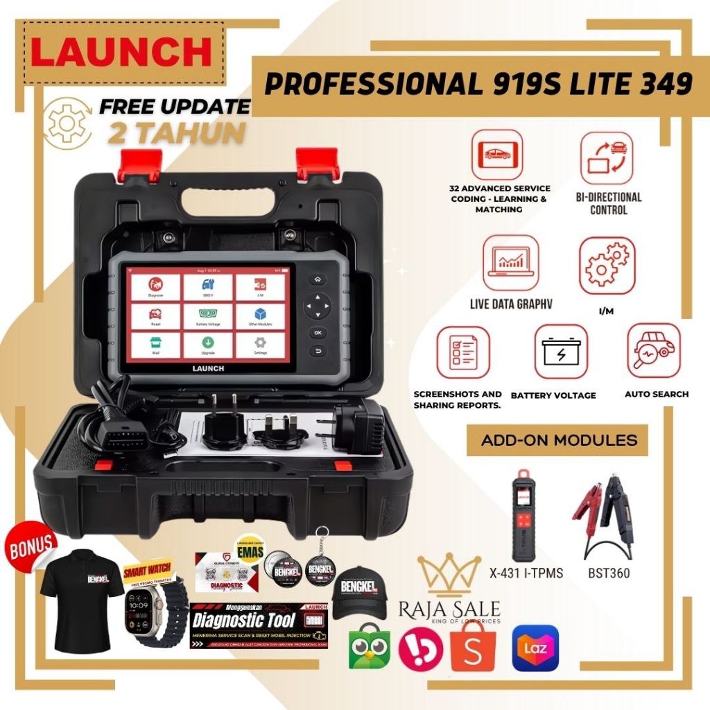 Scanner Mobil LAUNCH professional 919S lite (349), Scaner Mobil Universal diagnosa kerusakan Mobil, 