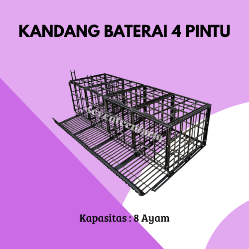 KANDANG BATERAI AYAM/BEBEK PETELUR (PLASTIK) / 4 PINTU GESER ATAS