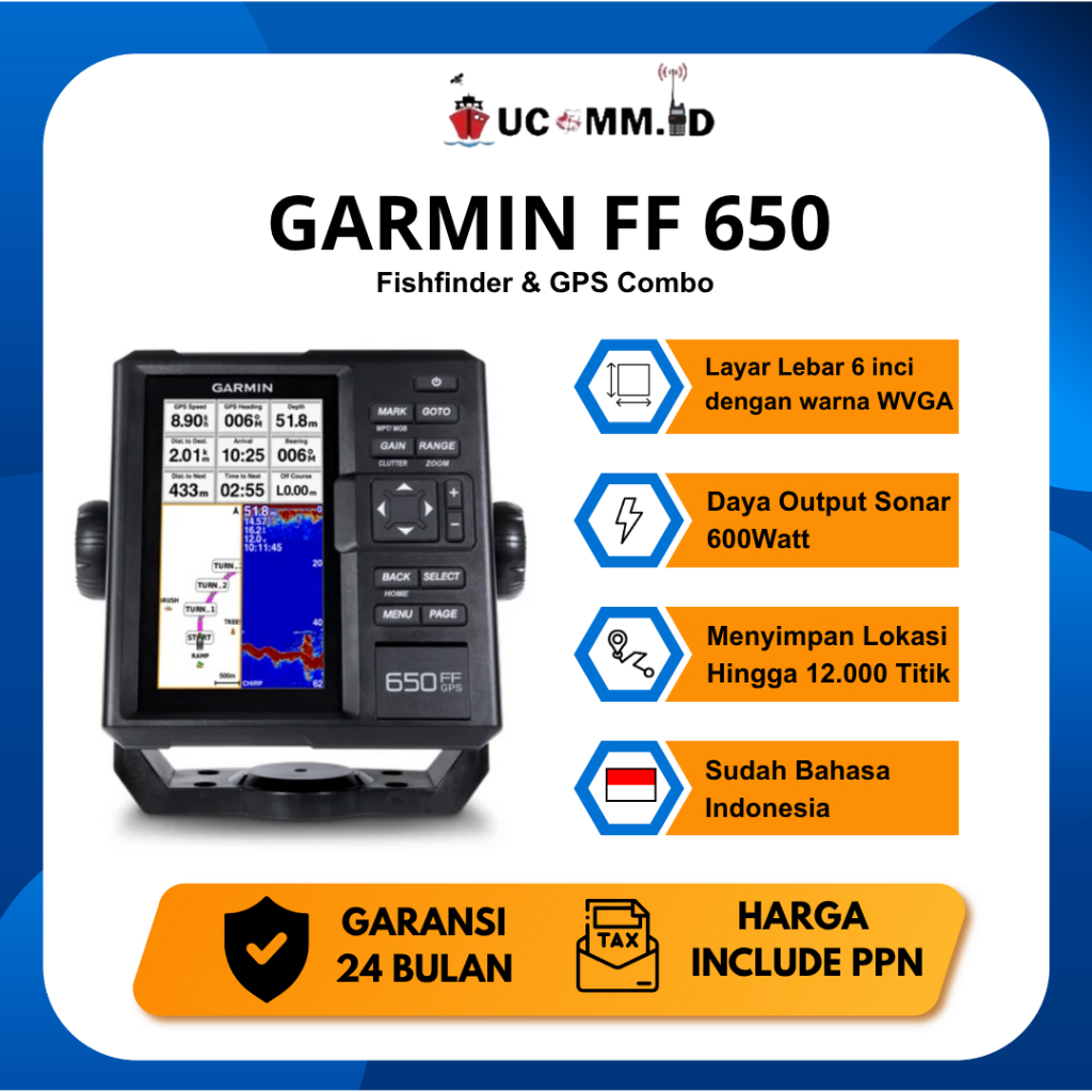 GARMIN FF650 FF 650 Gps APAC Fishfinder Garmin 650 Ff 650 With Gps Internal Original Garansi