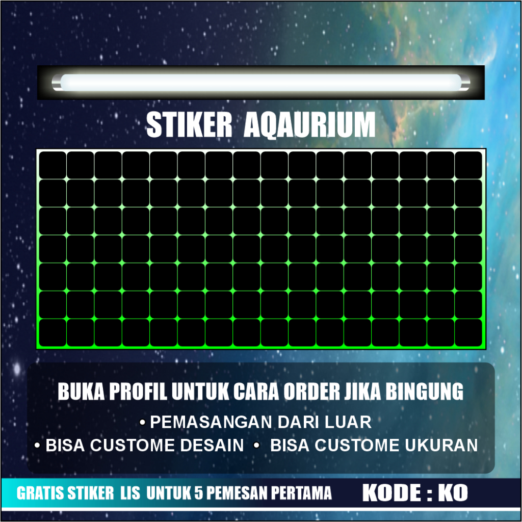 Sticker Wallpaper Aquarium Sticker Background Aquarium Stiker Kaca Akuarium NEW Tema DASAR KOTAK KO2