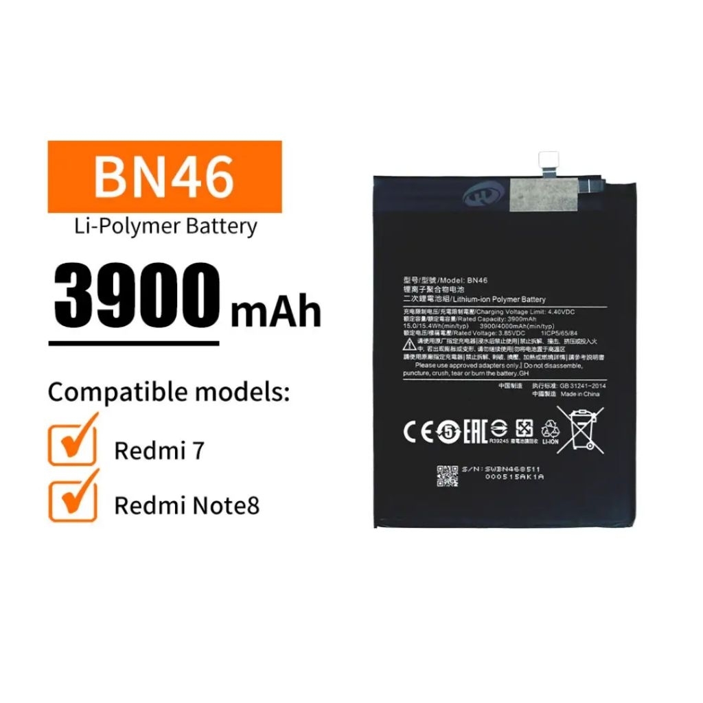 Baterai Batre Max 100% Redmi 7 Readmi Note 8 Original - BN46