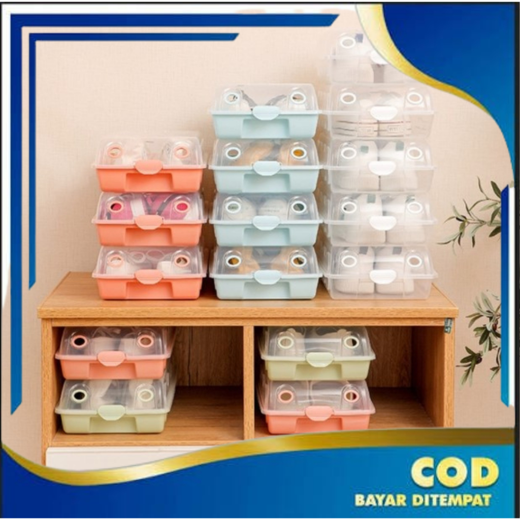 Kotak Sepatu Plastik Transparan Penyimpanan Kotak Sepatu Shoes Storage Box HL0199