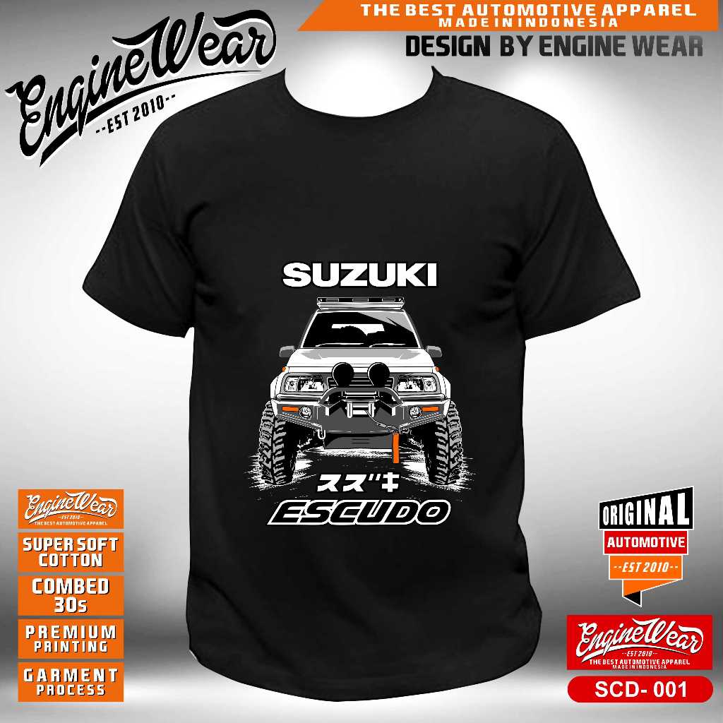 kaos escudo kaos baju tshirt suzuki escudo gen1 Vitara  offroad  mobil jeep otomotif - Enginewear