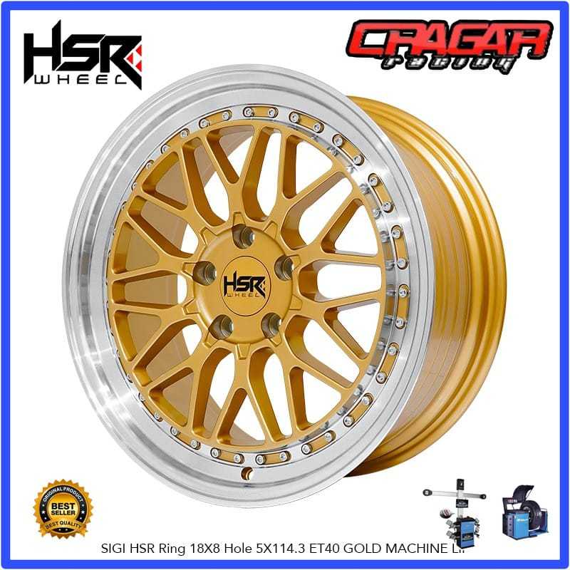 Velg Mobil Honda Civic Accord Brv Odyssey Stream Hrv Dll - Velg Hsr Sigi R18 Lubang 5 Gold Polish