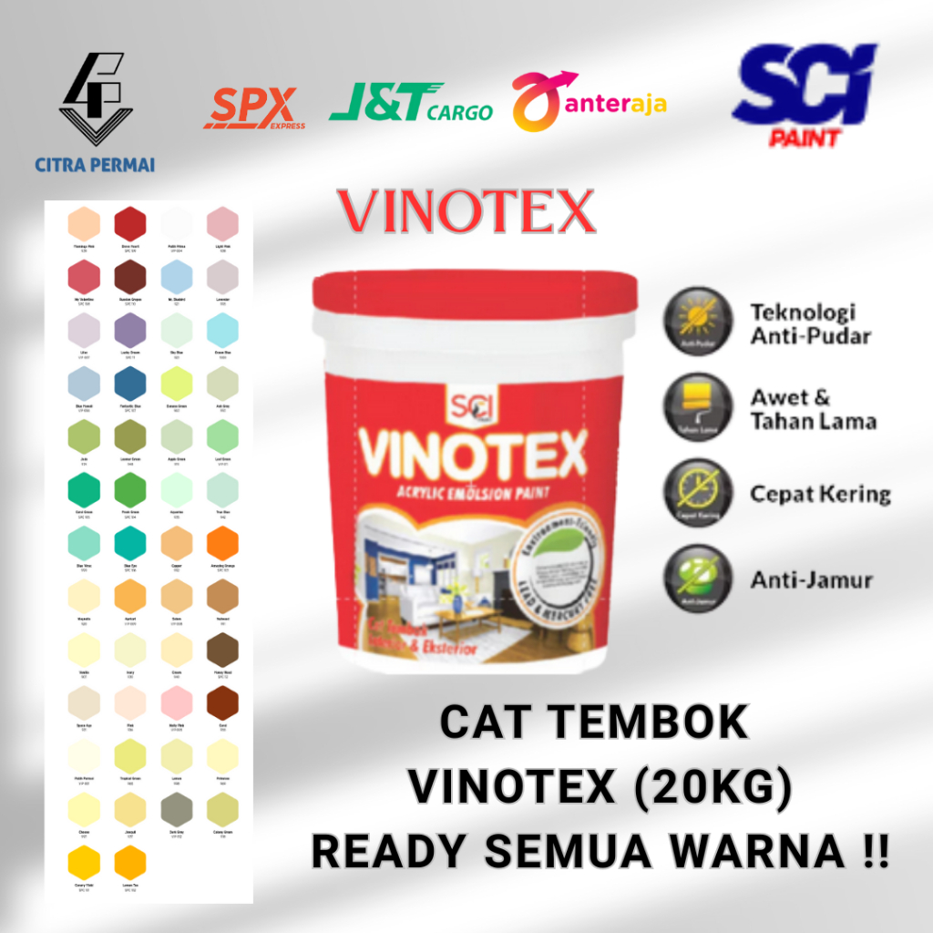 CAT DINDING VINOTEX 20KG SCI PAINT / CAT TEMBOK DINDING / CAT MURAH EKONOMIS / CAT VINOTEX / CAT RUM