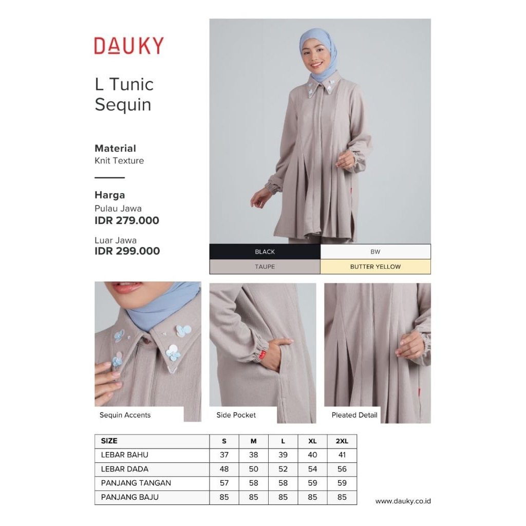 L tunic sequin dauky tunik dauky